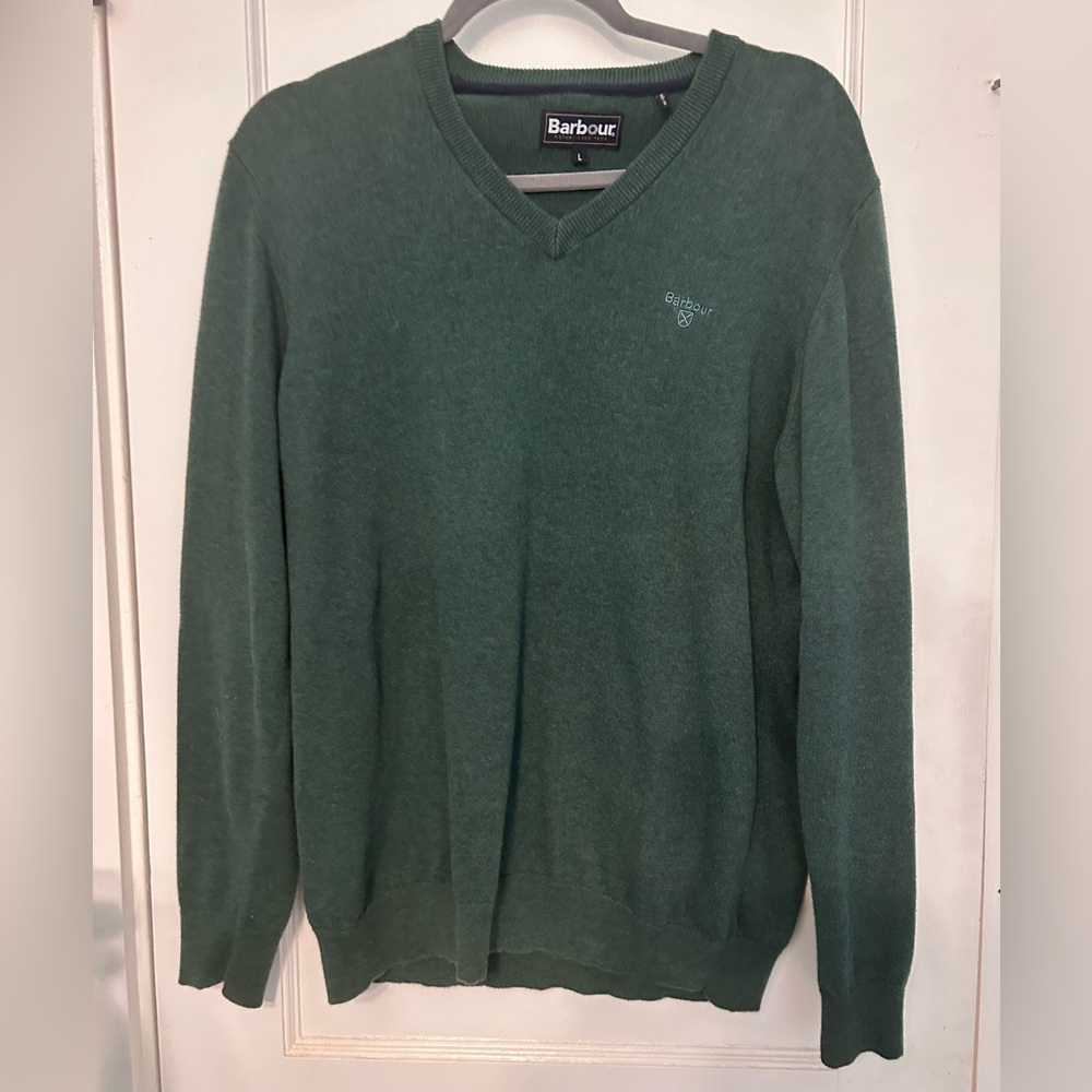 Green Barbour V-neck